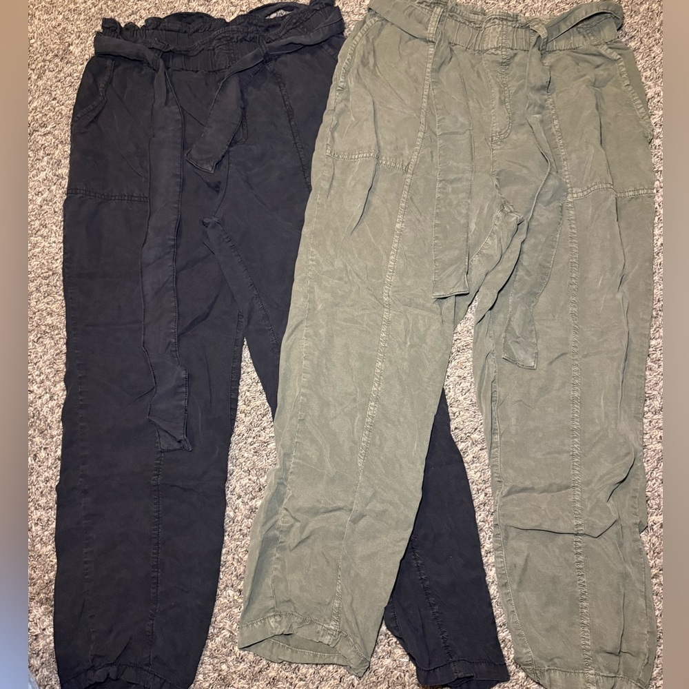 Social Standard Relaxed Tie-Waist Large Jogger Pair - Black & Olive